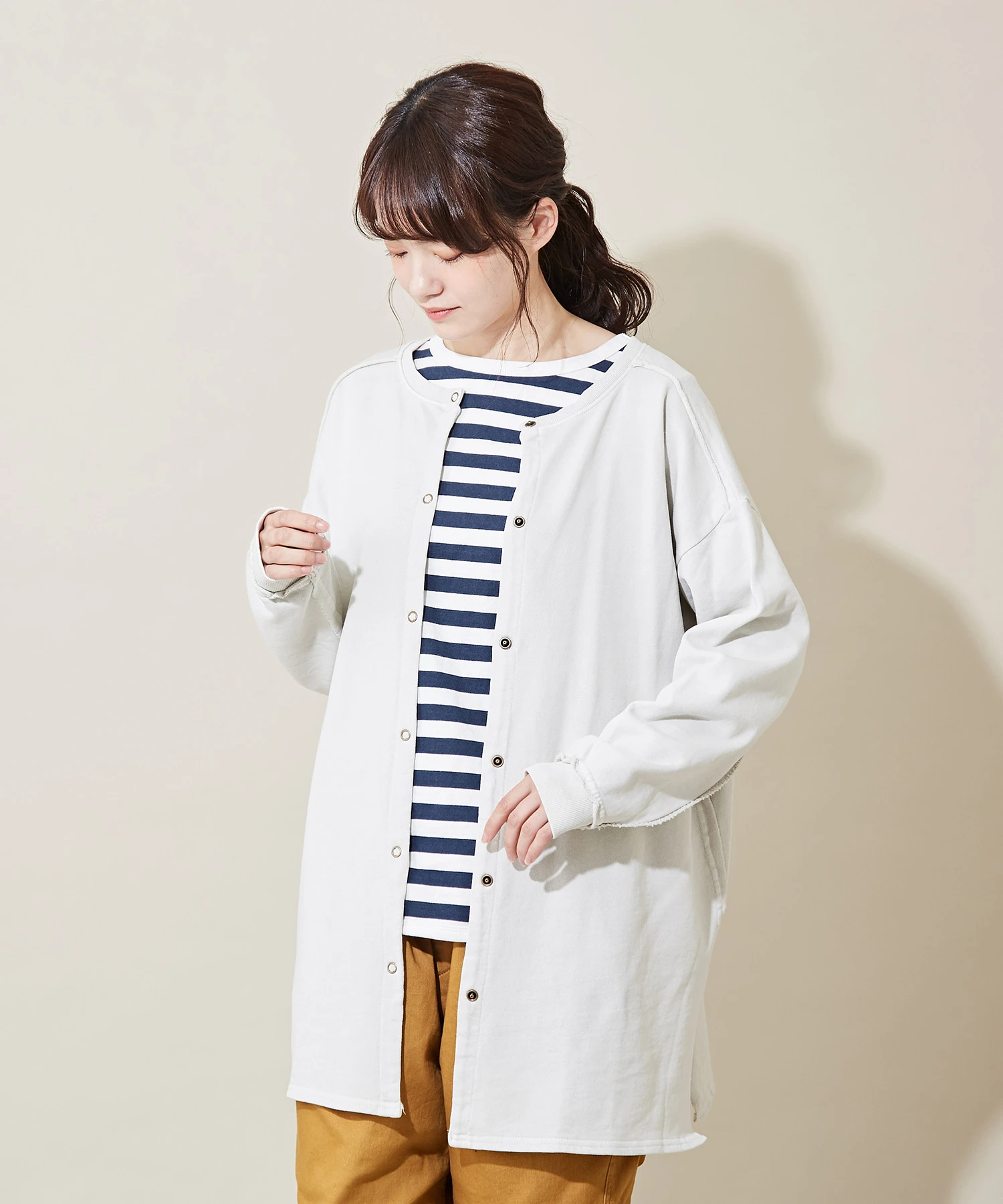 ピグメント裏毛 2way カーディガン Cube Sugar キューブシュガー のデニムジャケット通販 Tokyo Outlet Week Online