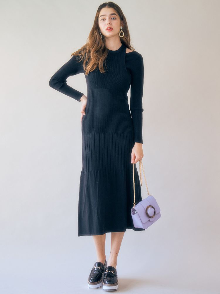 レイヤード風リブロングニットワンピース Mercuryduo マーキュリーデュオ のワンピース通販 Tokyo Outlet Week Online