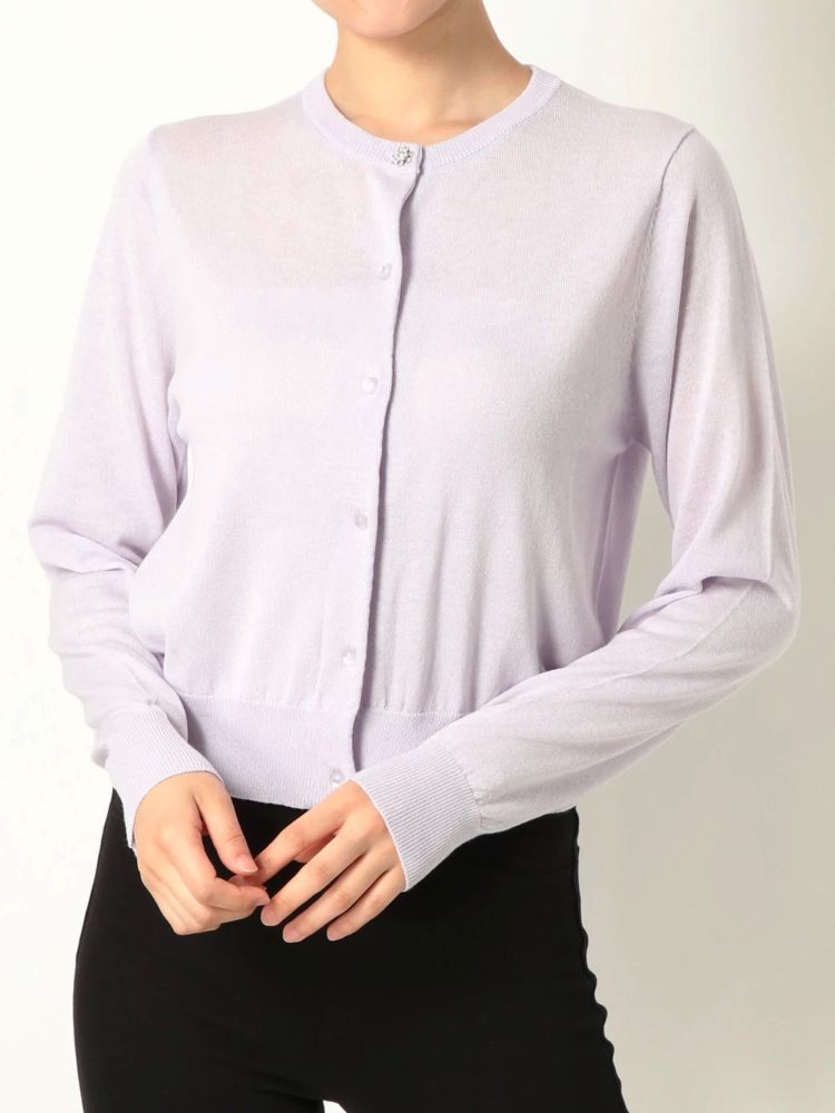 ビジューボタン付ベーシッククルーカーディガン Mercuryduo マーキュリーデュオ のカーディガン通販 Tokyo Outlet Week Online