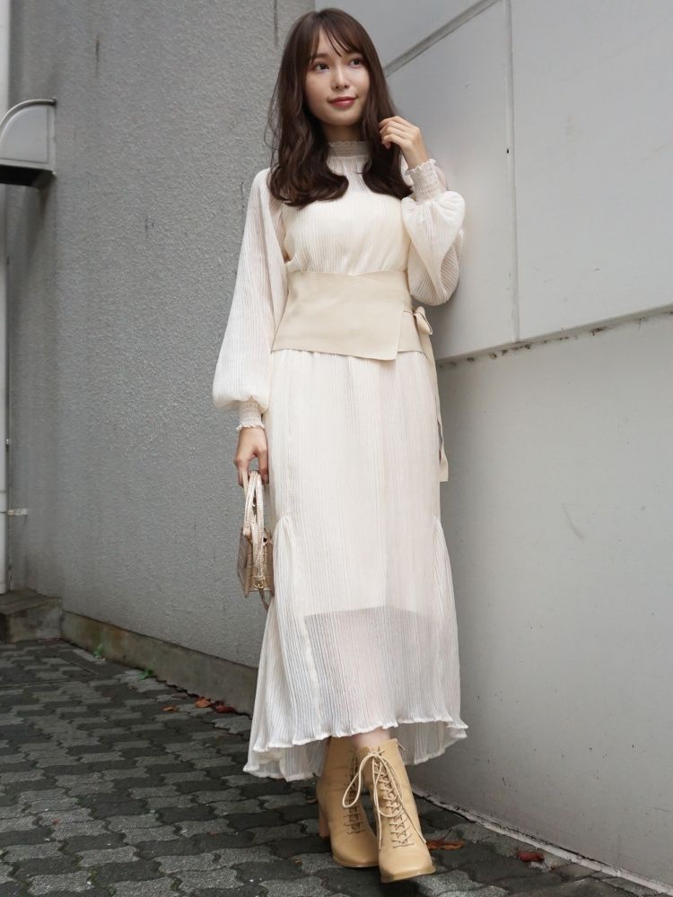 ニットコルセット付プリーツロングワンピース Mercuryduo マーキュリーデュオ のワンピース通販 Tokyo Outlet Week Online