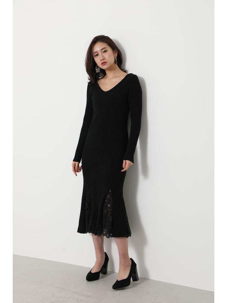 Mermaid Lace Rib Knit Op Rienda リエンダ のワンピース通販 Tokyo Outlet Week Online